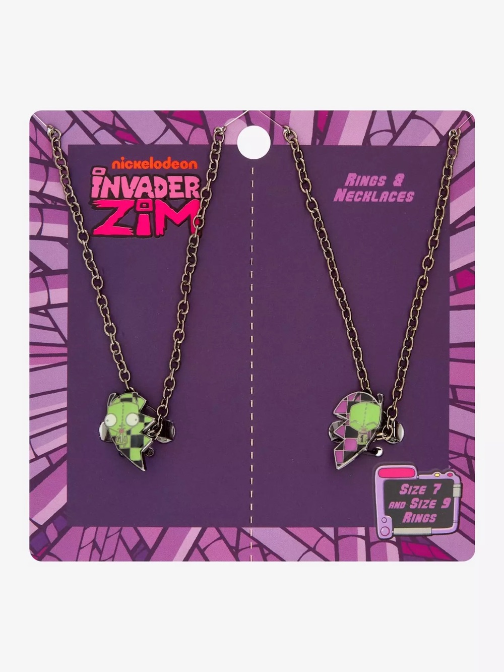 Invader Zim GIRโ Broken Heart Rings Best Friend Necklace Set Hot Topic